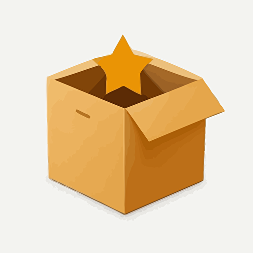 a simple logo of a gold star in a box, flat vector icon