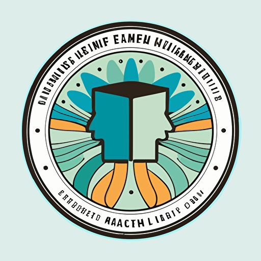 clean, abstract emblem for trades business, mindful mental health, happy, vector