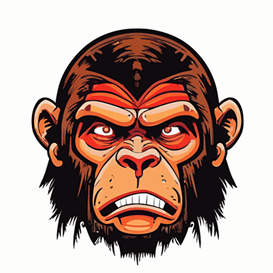 logo of Planet of the Apes Ceaser's Face in the style of Butcher Billy, vector, illustration,
