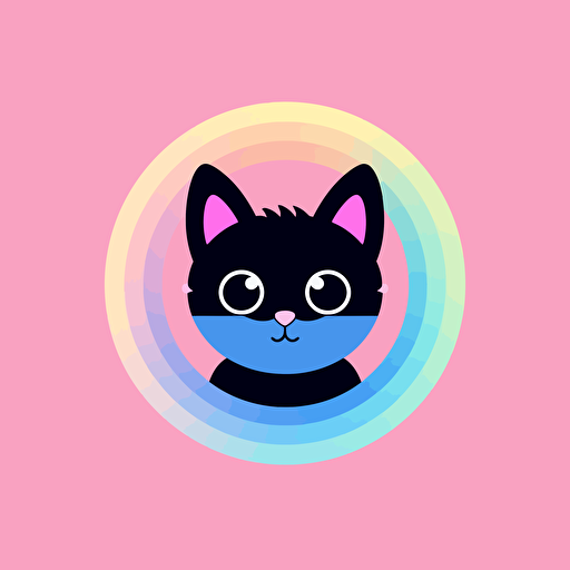 visual identify manual, branding guide, kuromi logo, vectorial art, rainbow, light pink, lavander, light blue, pastel colors, aesthetic
