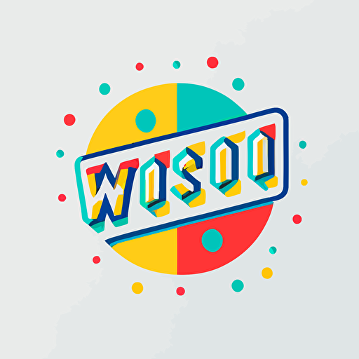 abstract logo, combination mark logo, text is “Woo Hoo”, simpsons, looks happy, geometric type for modern logo, vivid, vector, simple, flat, plain,smooth, low detail, minimal, white background