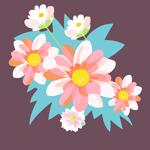 flowers, vector, solid background