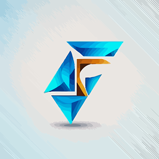 clean vector logo with letters F and C, triangle form
