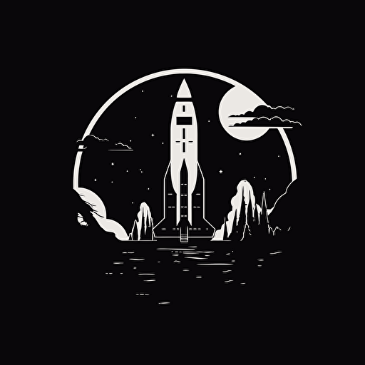 logo for a rocket building club, minimalist, vector