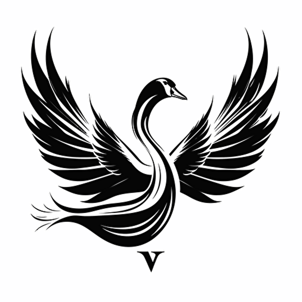 iconic pictorial logo of cygnus swan with text "NOX" on wing , black vector, white background