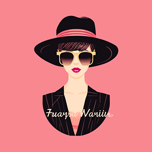 very simple vector logo for a fashion vlogger background pink
