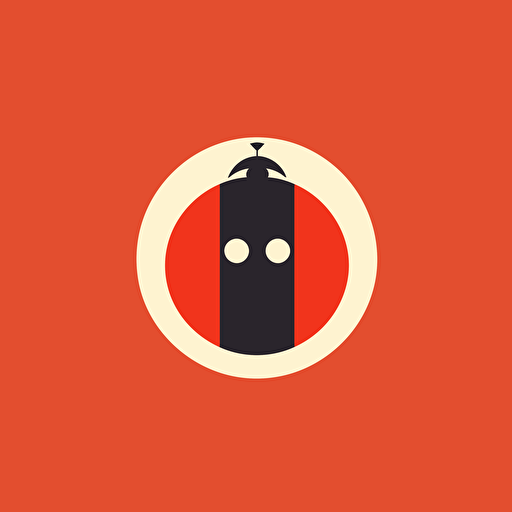 logo of lady bug, flat 2d, vector, illustration, minimalist, simple, modernist style, Matt Anderson inspired