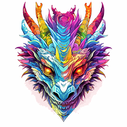 vector desinge, white backround, colorful dragon head