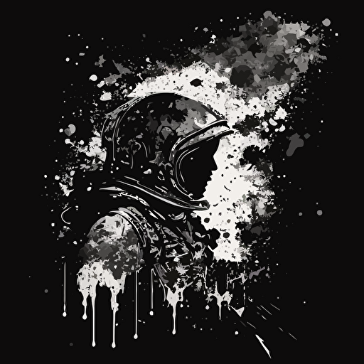 dark black grunge astronaut, vector logo, high resolution ar 3:2