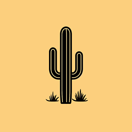 simple saguaro cactus. Line drawing. Vector. Minimal