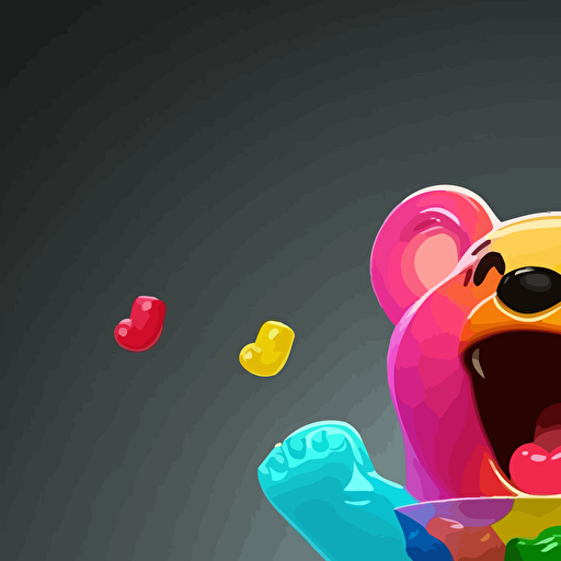 happy gummy bear, vector image, colorfull
