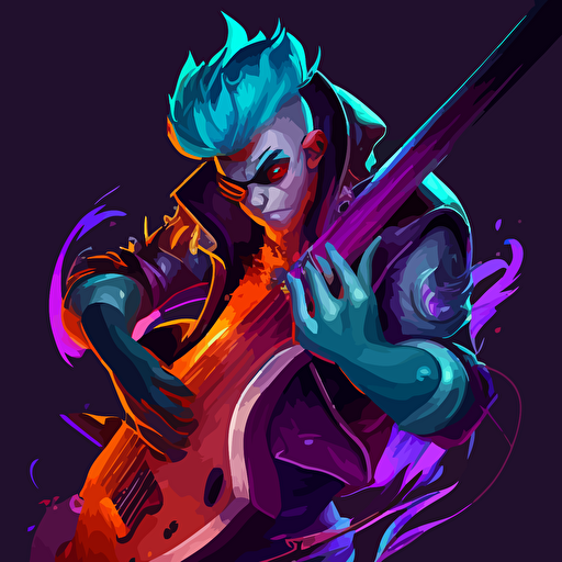 a b/2 vector of zac from league of legends playing the bass