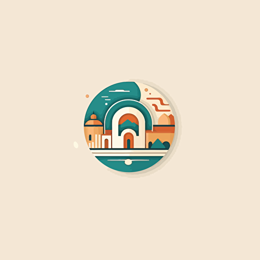minimal logo for a tourism company, mosaic style, Ephesus ancient city themed, vectoral