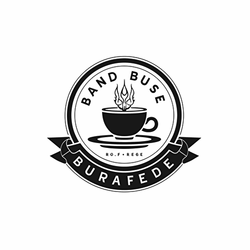 create a modern simple, minimalist logo of "UB" brand, this logo is for a cafe that sell coffee and french pastry. black and white, high resolution vector. The logo have a cup of coffee with french pastry element on it. The overall effect should be a logo that feels both modern or urban lifestyle.