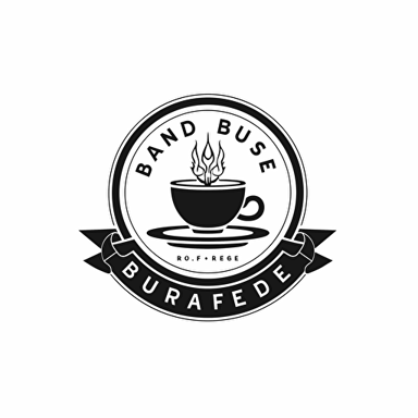 create a modern simple, minimalist logo of "UB" brand, this logo is for a cafe that sell coffee and french pastry. black and white, high resolution vector. The logo have a cup of coffee with french pastry element on it. The overall effect should be a logo that feels both modern or urban lifestyle.