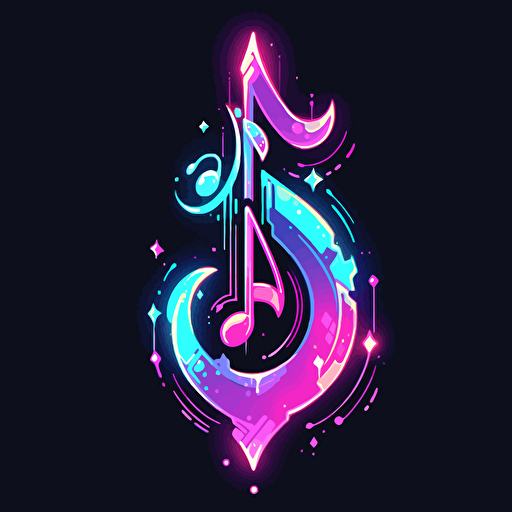 A neon-colored Musical Note icon, showcasing vibrant and vivid neon colors that create a striking and energetic design, vector illustration,