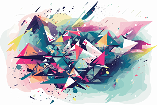 nebulae as graffiti art, vector art, flat colors, pastel colors, minimalistic,
