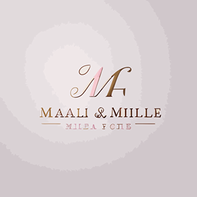 Simple and professional logo for a feminine law firm called "M&F" with capital letters cursive, it needed to look like a signature, a very professional logo, a simple clean logo, white background, single-line balance logo, vector logo, pink gold logo