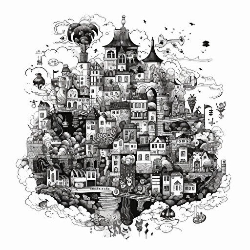 homelander doodle vector ilustration black an white