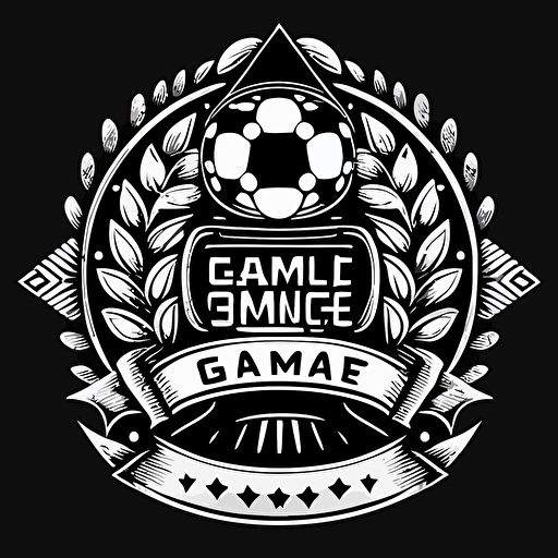 simple game vector award logo, black and white