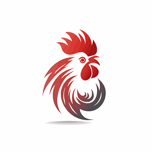 simple flat Rooster logo, white background, vector style. designed by Martin Grasser,