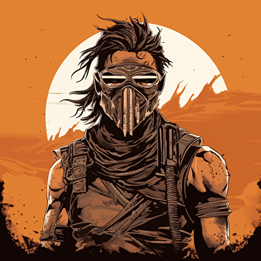 post apocalyptic warrior raider vector illustration