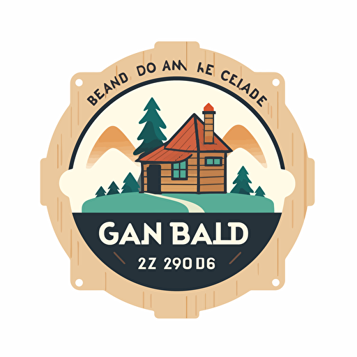 board game cabin, flat 2d logo:3, white background, vector