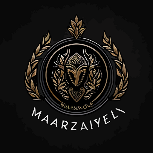 a simple, vector, flat logo design for "marekevada", cryptic, black background