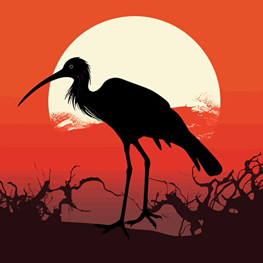 an ibis vector art silhouette