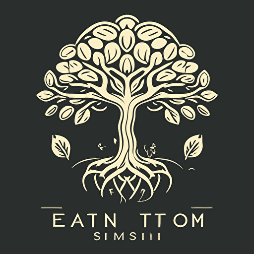simple vector logo, a stem of wisdom, tree of life, mushroom, version 5