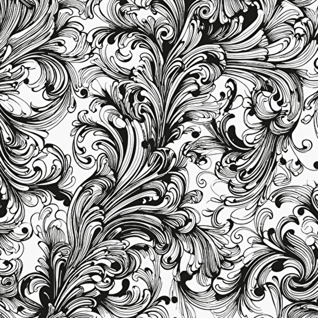 a sheet of multiple black pen on white paper flat vector page break ornaments, flourishes, hooladanders