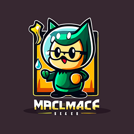 a mascot logo of maginfying glass, simple, vector