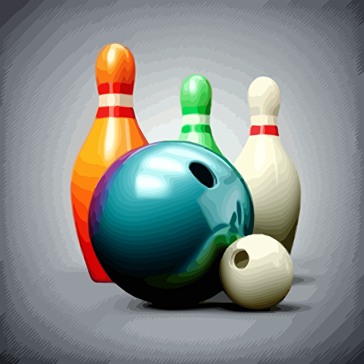 bowling skittles and bowling ball, as vector illustration