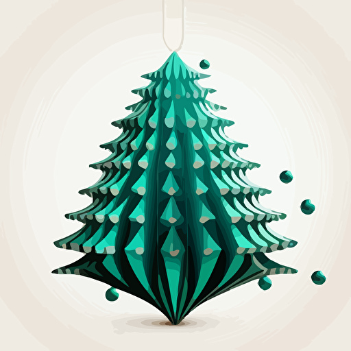 Christmas Tree With Hanging Ball Shape Self 2D vector style , put on white background