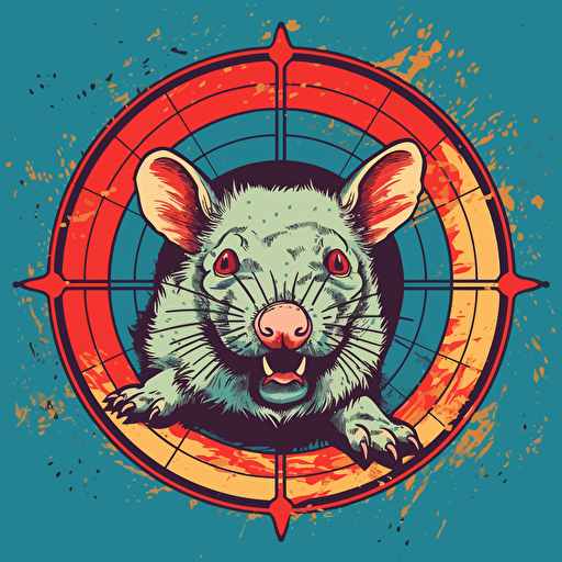 angry rat vector inside a bullseye