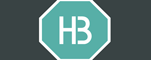 BH logo minimalistic, letters, hexagon, simple, vector, flat