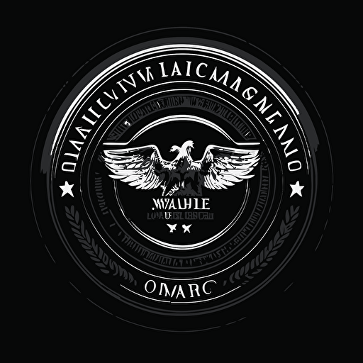 white movie company seal black background vector file