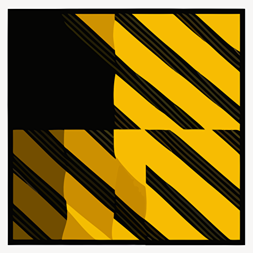 a squared flag, yellow and black colors, vector style, simpel style