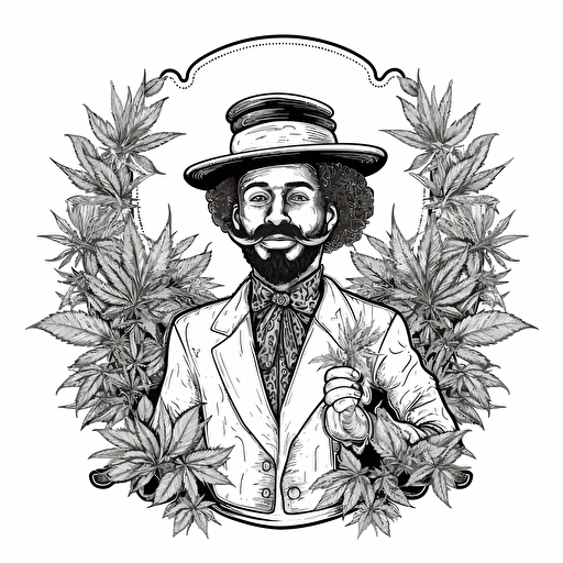 WEEDMAN VECTOR ILLUSTRATION BLACK AND WITHE LINE DRAW PROFESSIONAL DESIGN