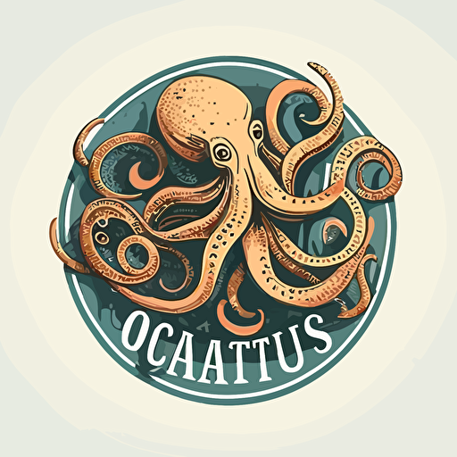 Octopus Logo Vector Art. Tentacles around text