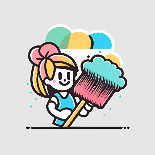 home maids service with hand duster vector 3 color