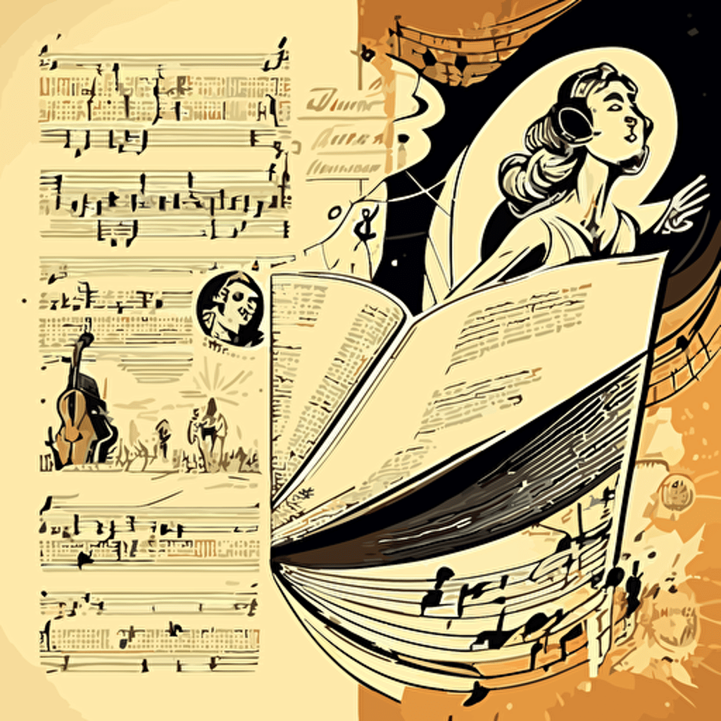 Coherent vectorized cartoon sheet music