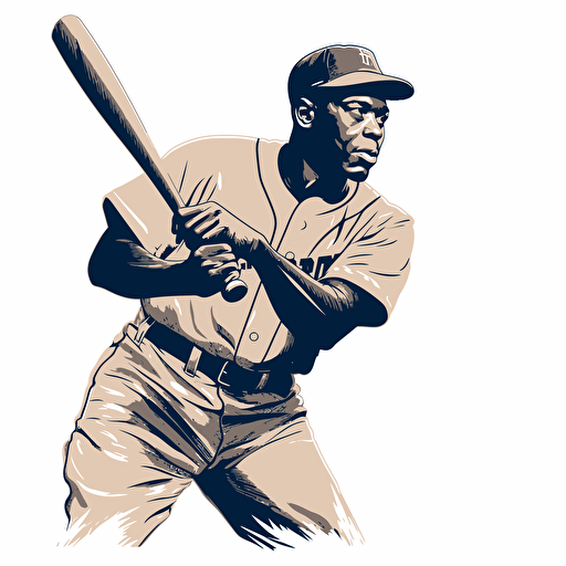 vector illustration of baseball player Hank Robinson hitting a baseball