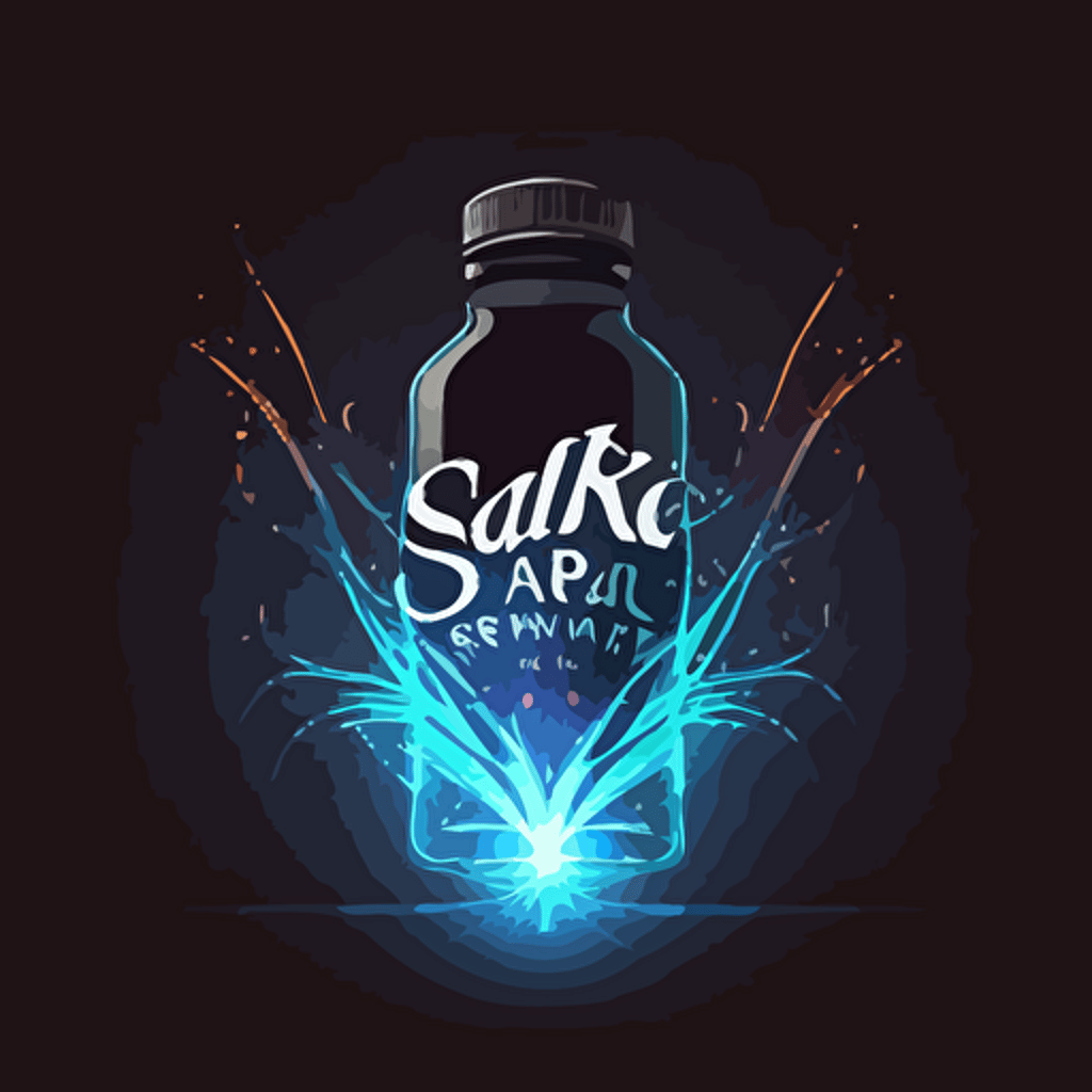 logo for web company named spark bottle vector art