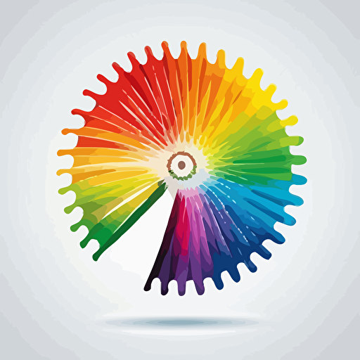 a vector logo of a bike tire where the spokes are rainbow colored popsicles.