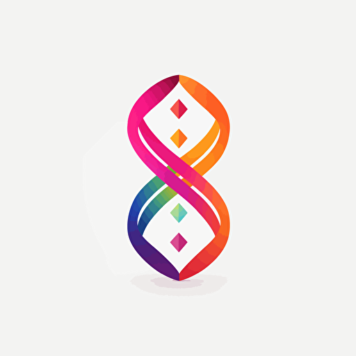 flat vector logo of DNA, gradient, simple minimal, white background, by Ivan Chermayeff