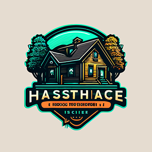 a three color vector logo for a house-related tech company::