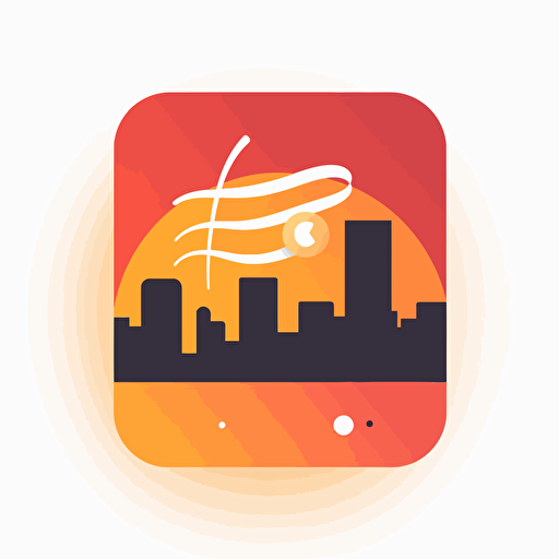flat vector logo of events app, simple, minimal, location, music, events