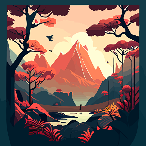 2D vector illustration view of lanscape below