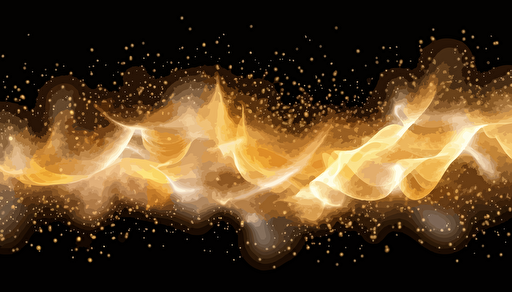 Vector gold sparkles on an isolated transparent background. Atomization of golden dust particles png. Glowing particles png. Gold dust. Light effect